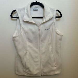 Columbia White Fleece Vest